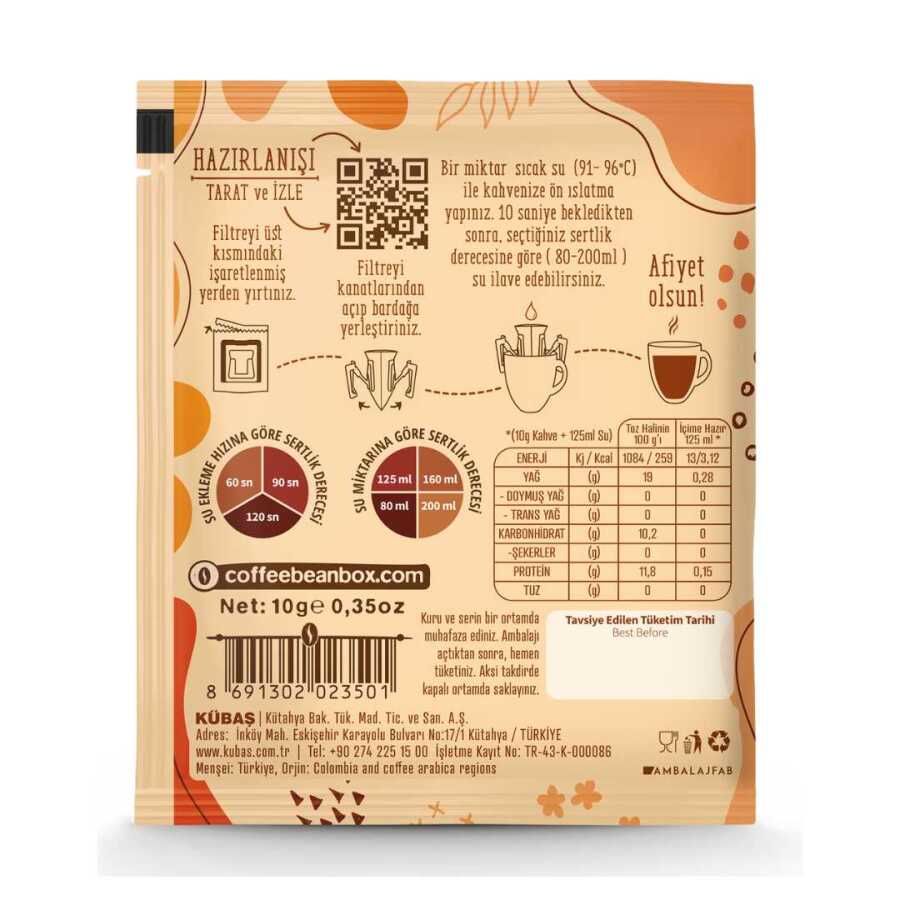 Coffee Bean Box Colombia Filtre Kahve