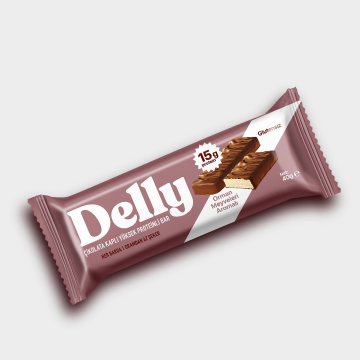 DELLY ÇİKOLATA KAPLI YÜKSEK PROTEİNLİ BAR - ORMAN MEYVELERİ AROMALI (12 ADET)