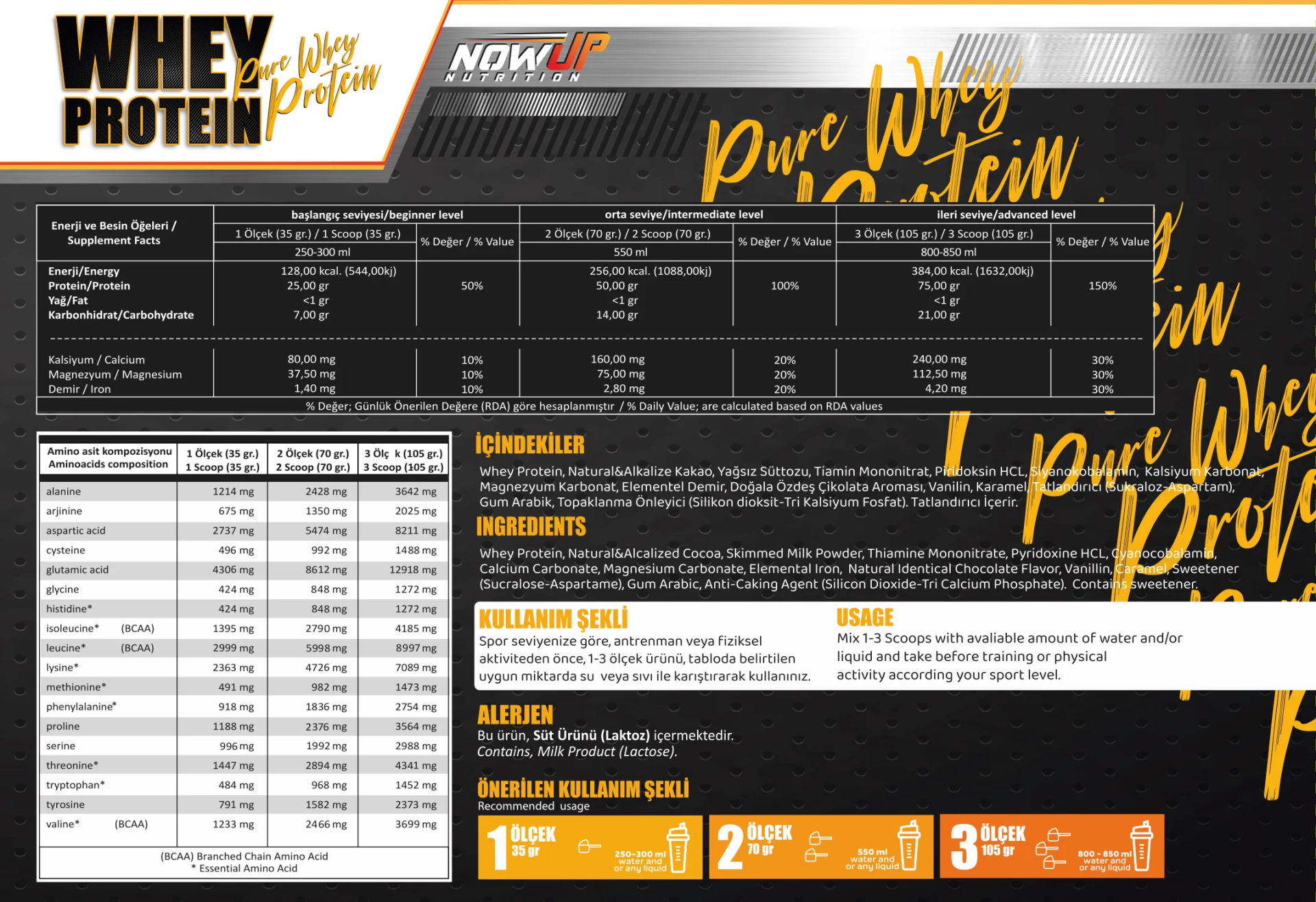 Nowup Nutrition %100 Whey Protein Tozu Çikolata Aromalı - 1050 Gr.