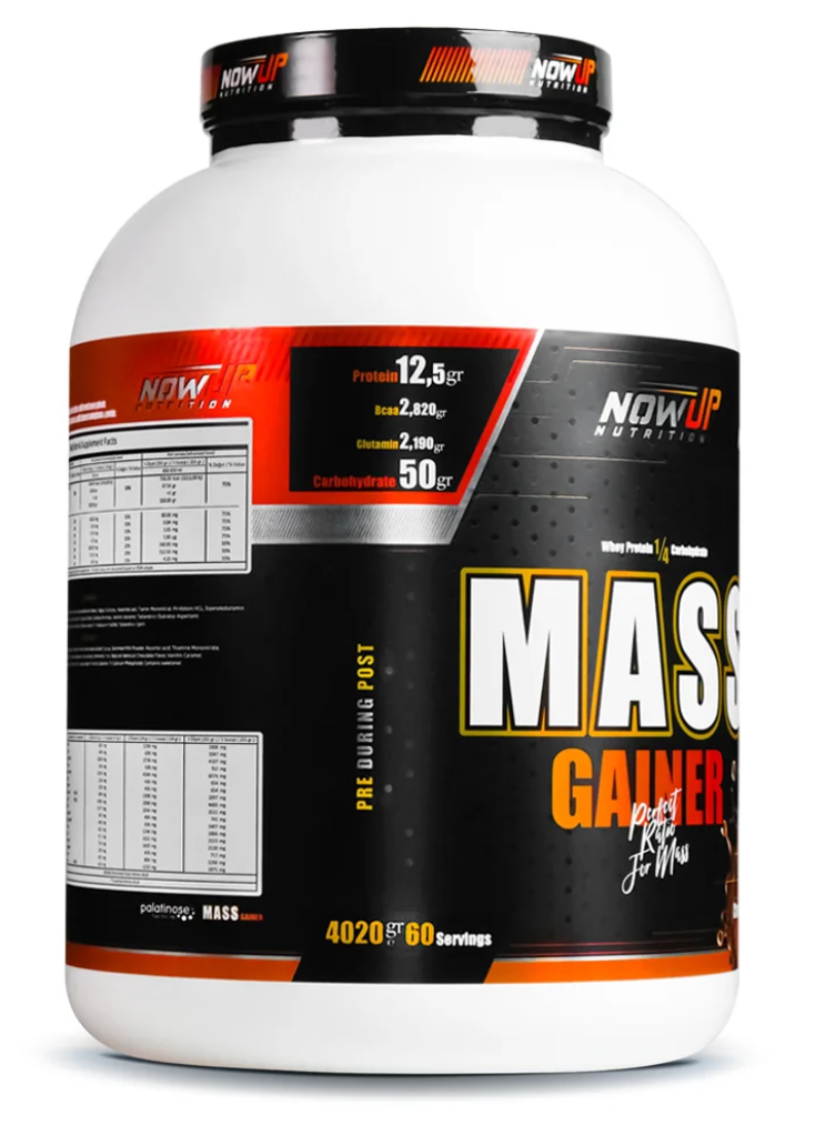 Nowup Nutrition Mass Gainer 4020g - Çikolata & Vanilya Aromalı - Kas Gelişimi & Kilo Artışı