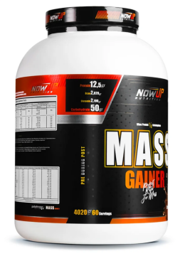 Nowup Nutrition Mass Gainer 4020g - Çikolata & Vanilya Aromalı - Kas Gelişimi & Kilo Artışı