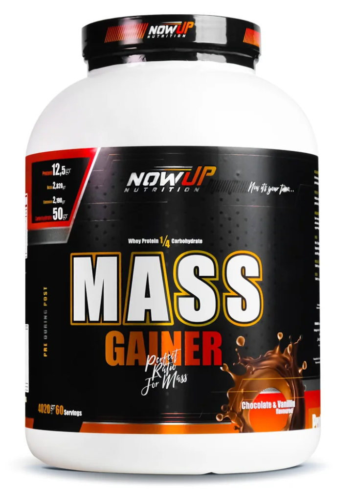 Nowup Nutrition Mass Gainer 4020g - Çikolata & Vanilya Aromalı - Kas Gelişimi & Kilo Artışı